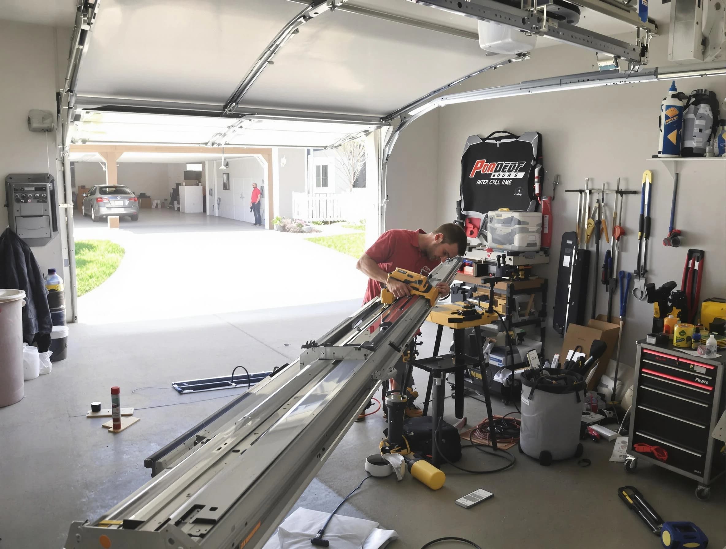Hopewell Garage Door Repair expert performing track repair in Hopewell