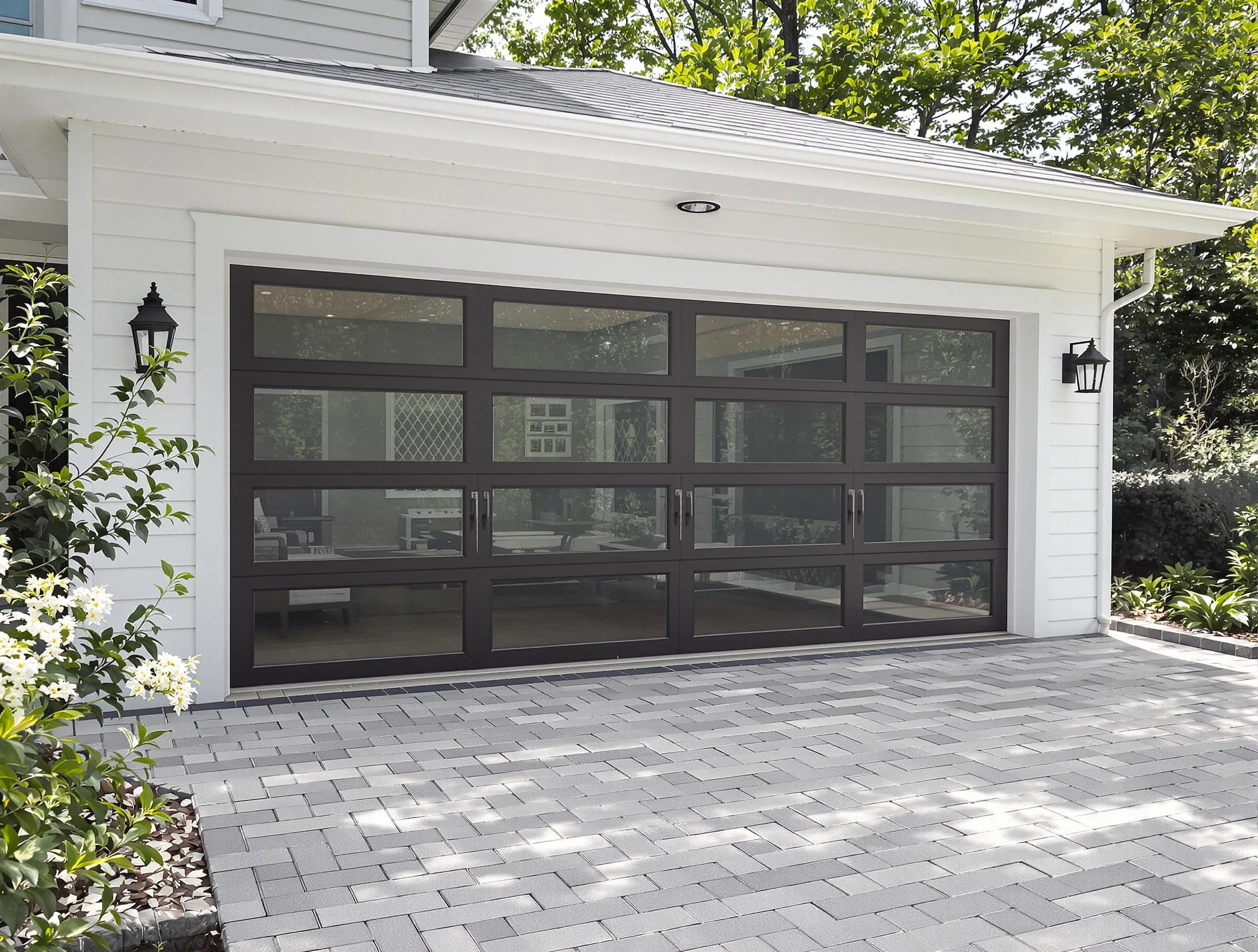 Hopewell Garage Door Repair design specialist presenting custom garage door options to Hopewell homeowner